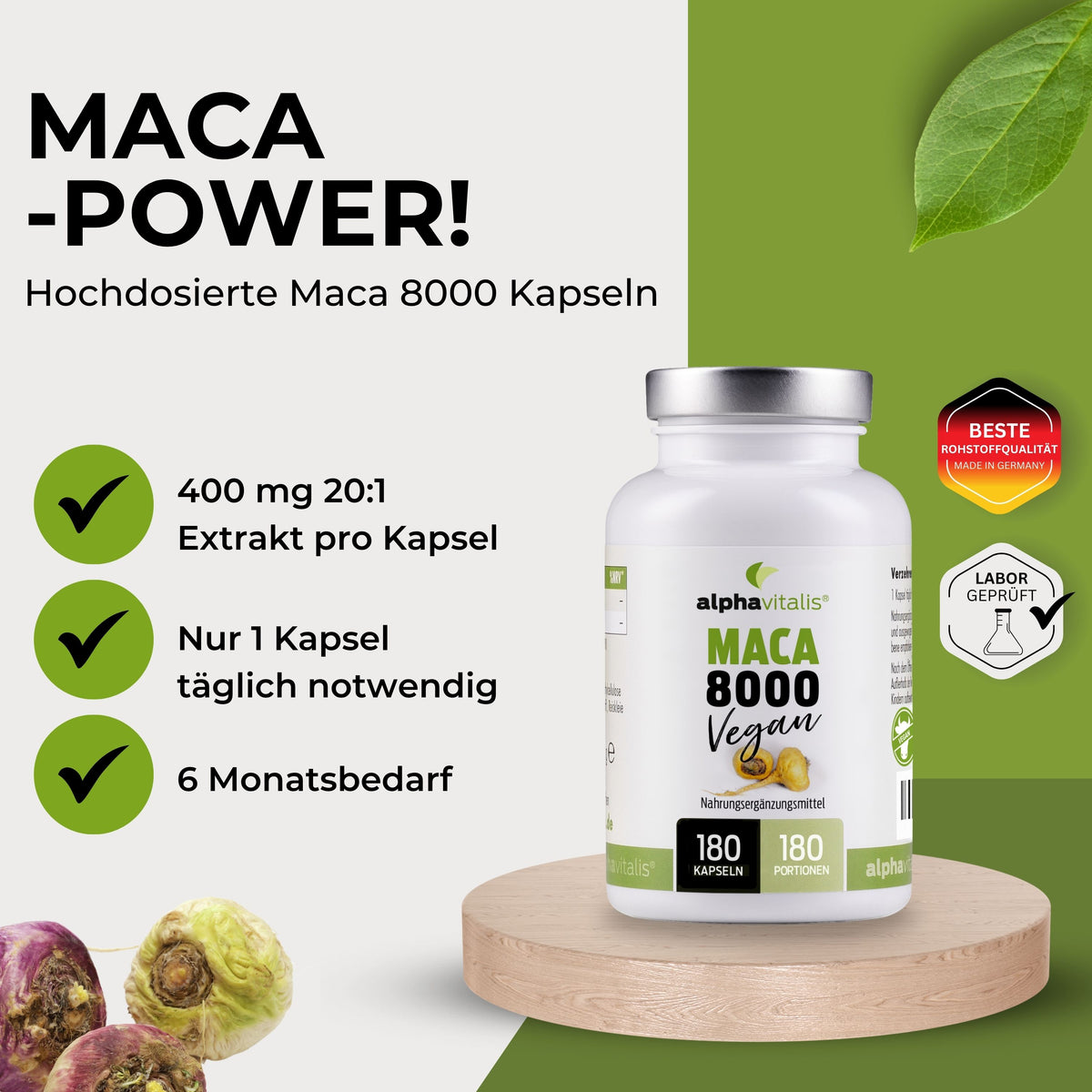 Maca Kapseln 8000, Produktbild 2