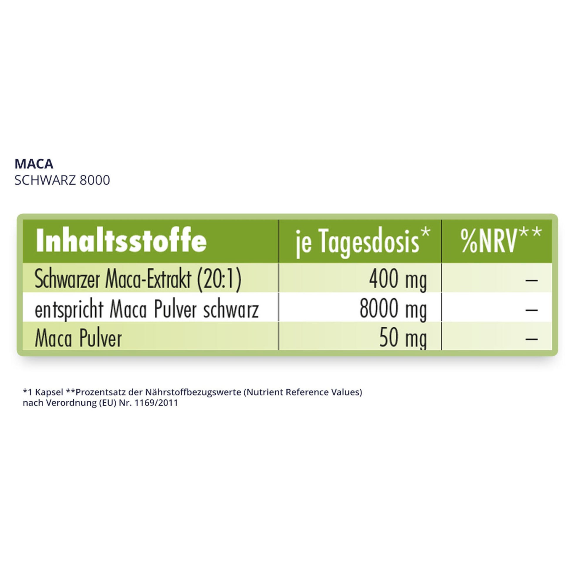 Maca schwarz 8000 Nhrwerttabelle