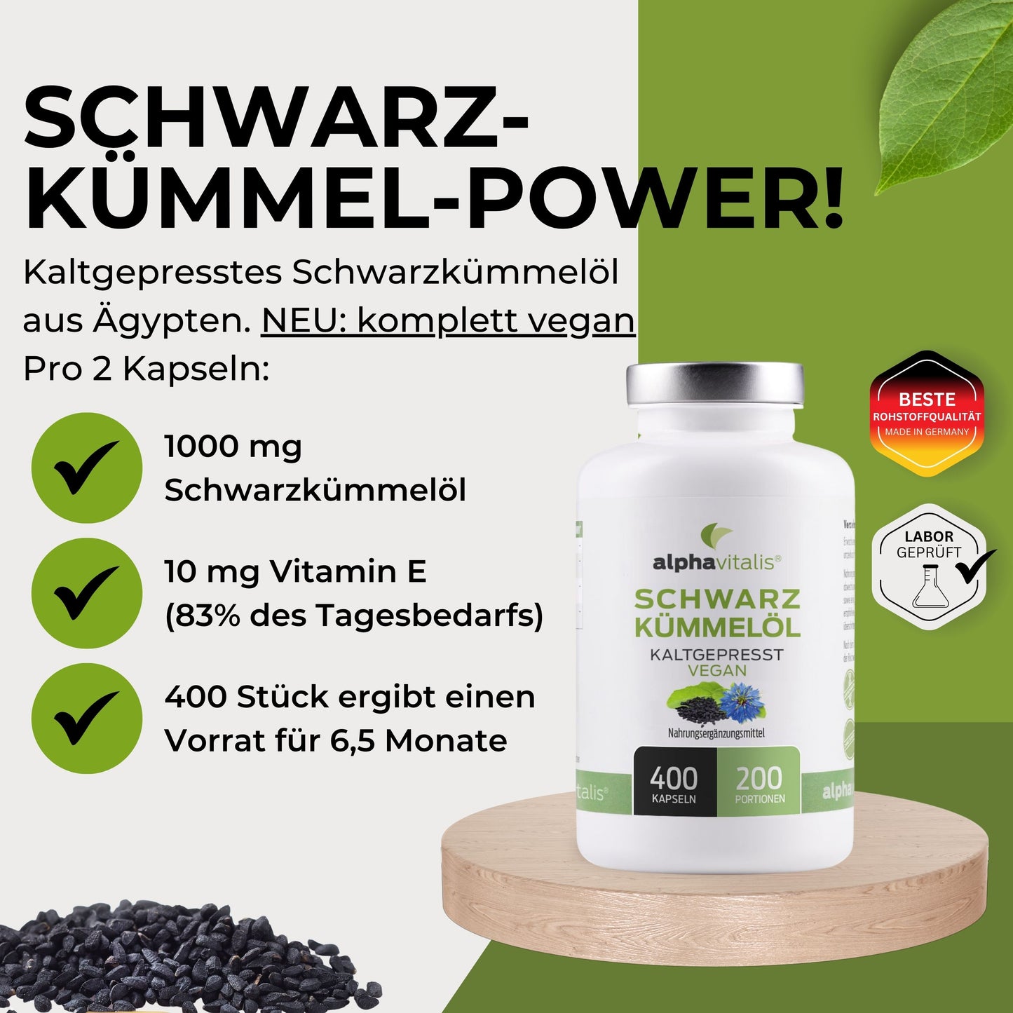 Schwarzkümmelöl Kapseln vegan